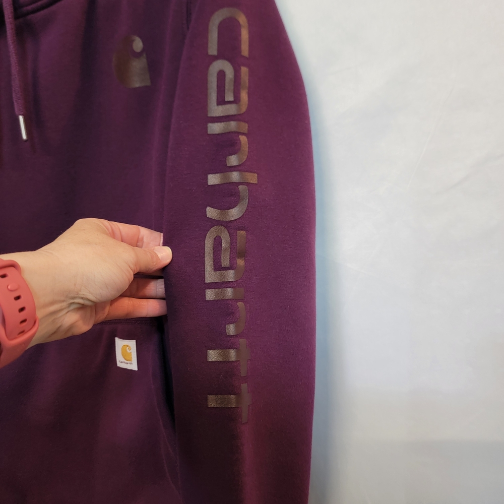 Carhartt Women's Relaxed Fit Purple Hoodie - Picture 2 of 11